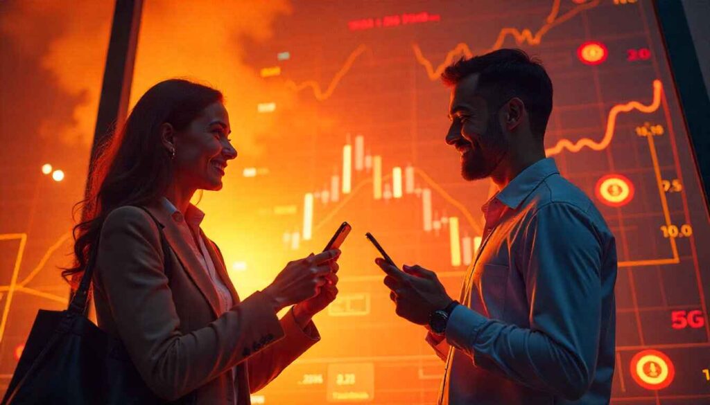 Jio IPO 2026 announcement with stock market charts and 5G network icons