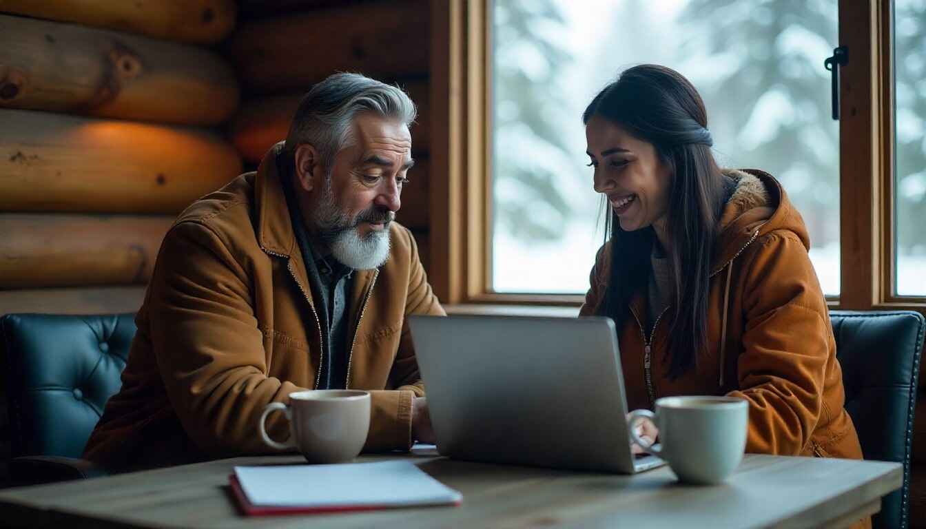 लैपटॉप पर अलग-अलग Business Loan ऑफर compare करते हुए व्यापारी