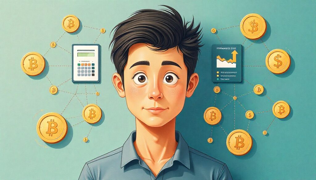 Illustration of cryptocurrencies like Bitcoin and Ethereum with India map background for educational blog